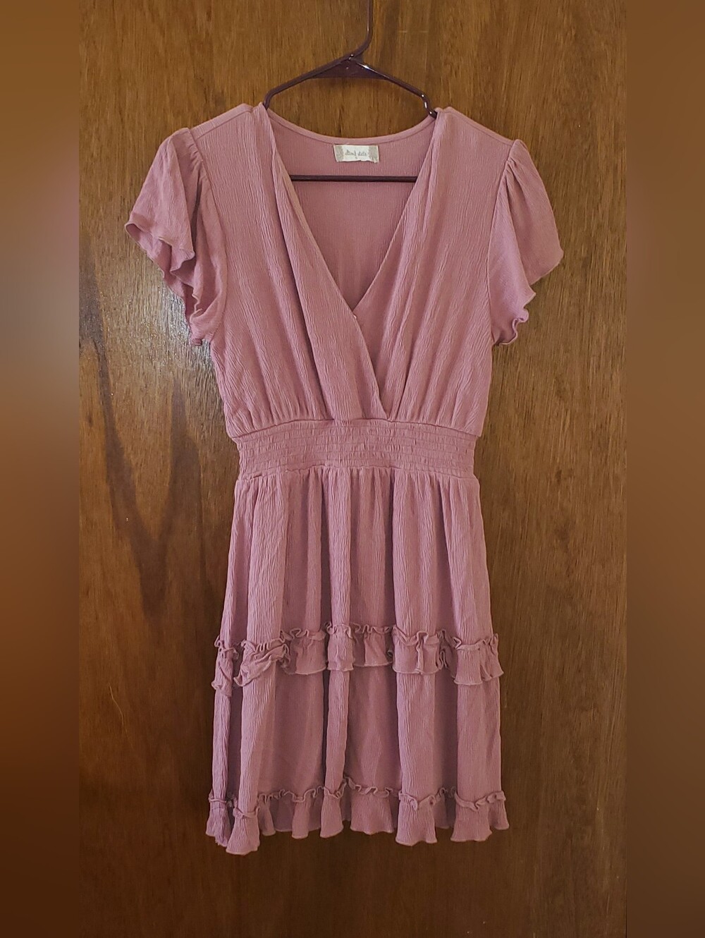 Altar'd StatePink Tiered Ruffle Dress Sz Small